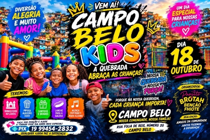 Campo Belo Kids terá festa especial para crianças em outubro