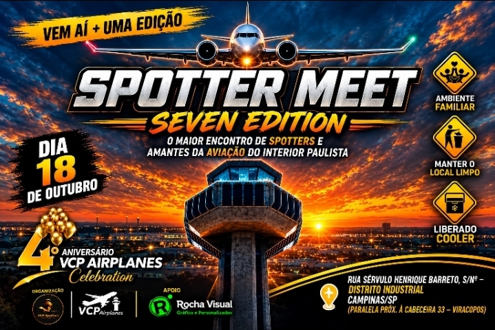 Spotter Meet reúne apaixonados por aviação em Campinas no dia 18 de outubro